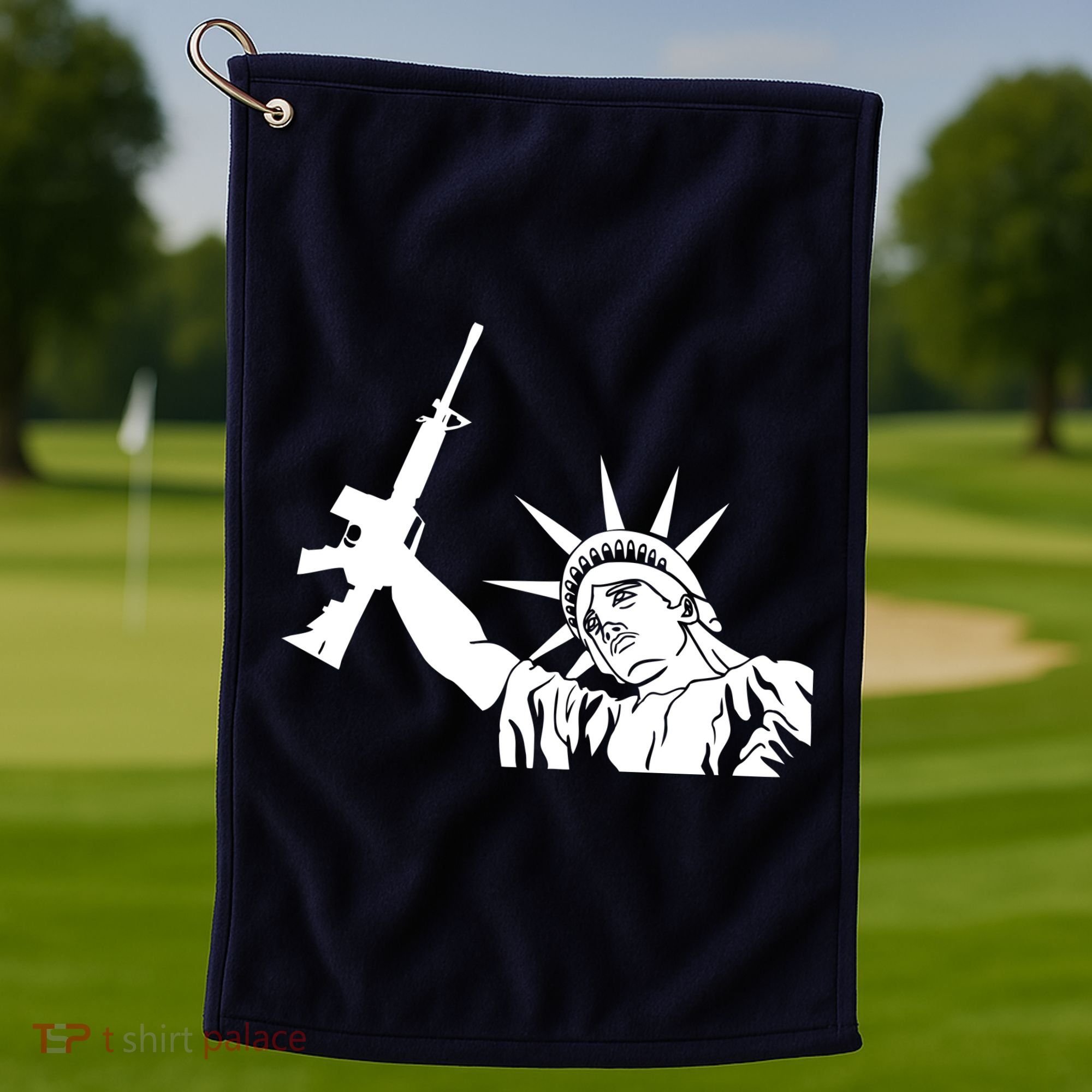 Statue of Liberty AR-15 Gun Rights Golf Towel