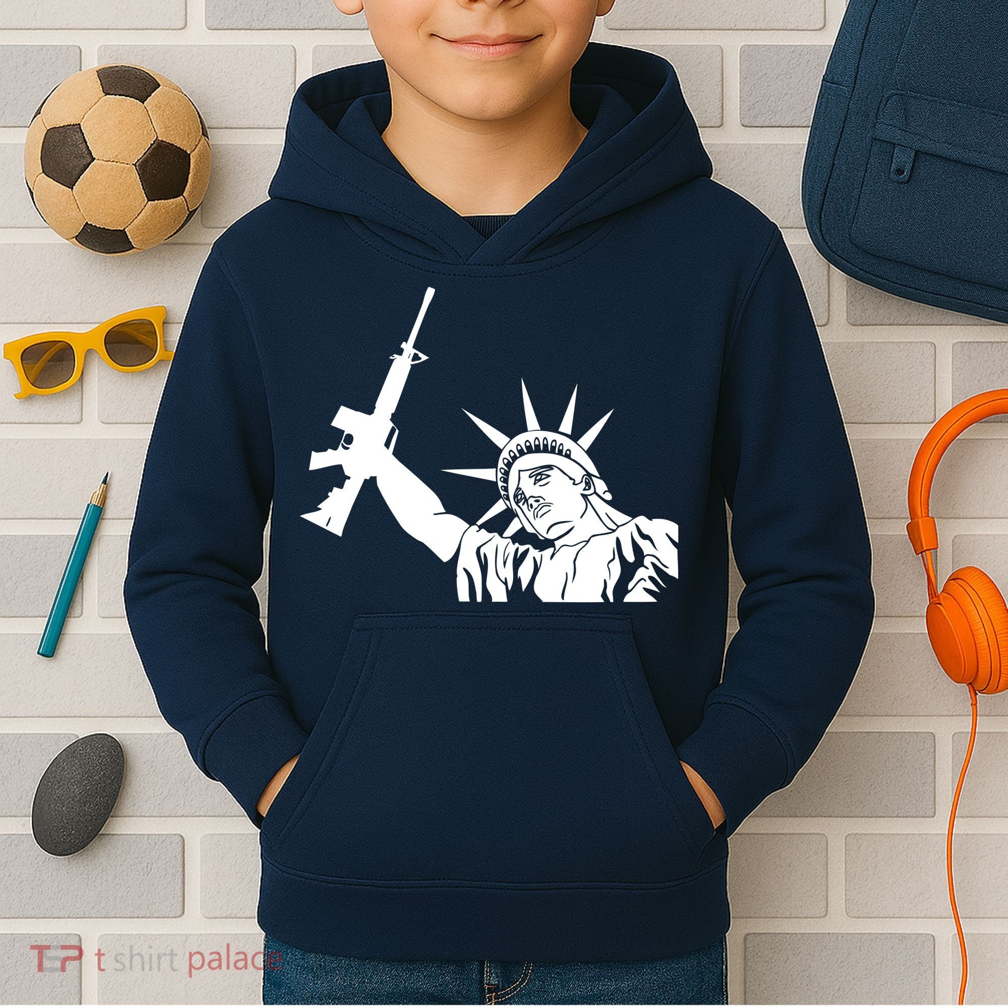Statue of Liberty AR-15 Gun Rights Kids Hoodie