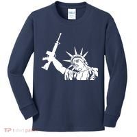 Statue of Liberty AR-15 Gun Rights Kids Long Sleeve Shirt thumb 0