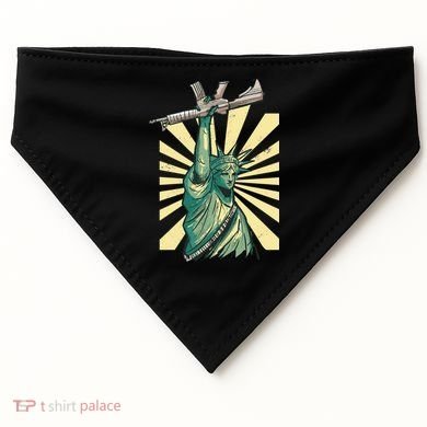 Statue Of Liberty Holding Gun USA-Made Doggie Bandana