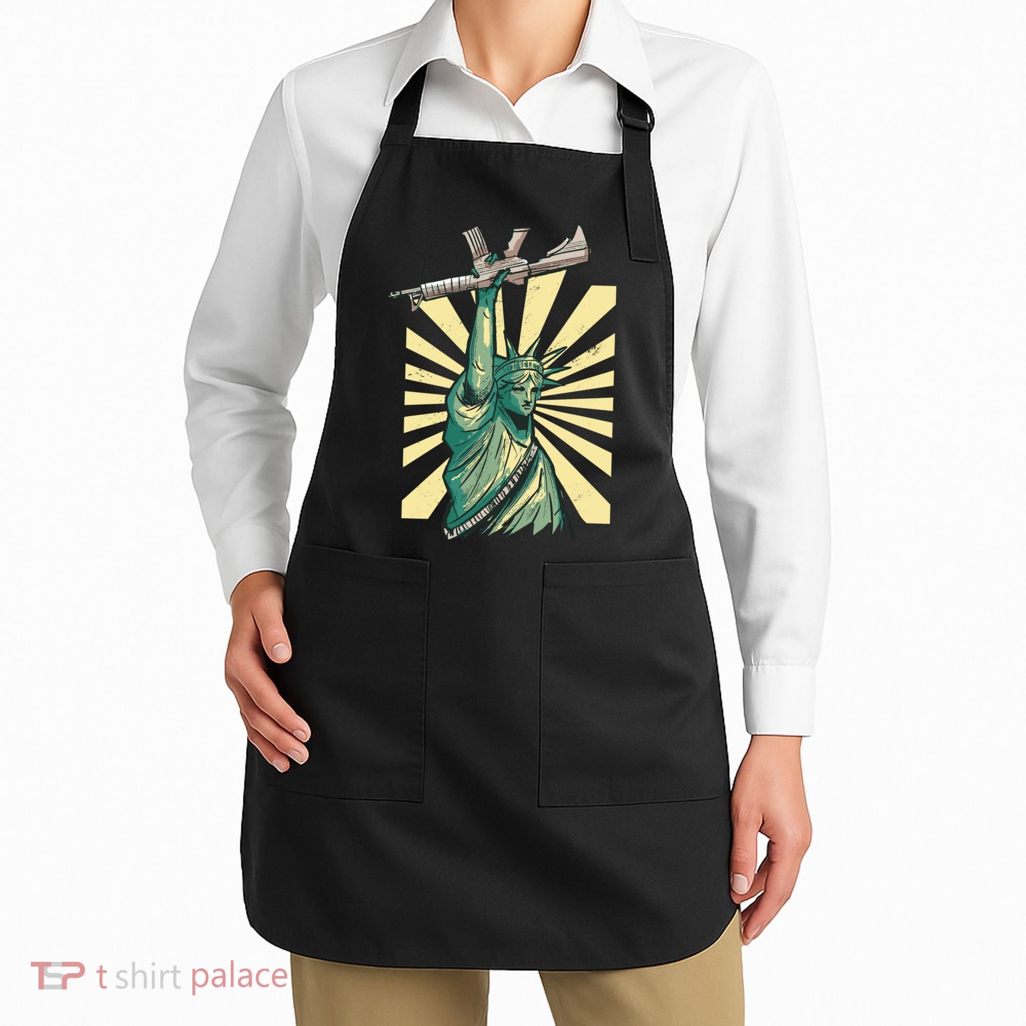 Statue Of Liberty Holding Gun Apron