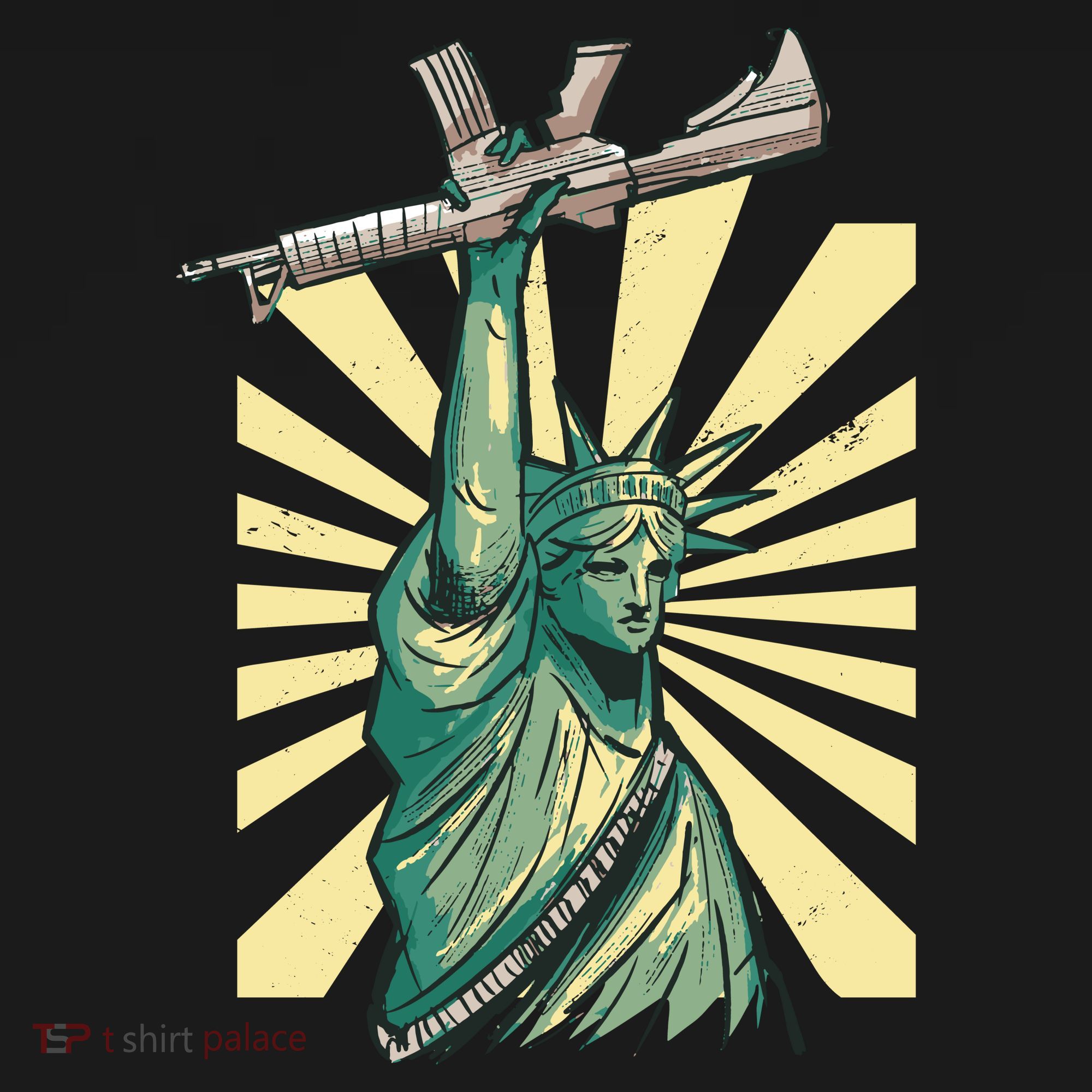 Statue Of Liberty Holding Gun Bucket Hat