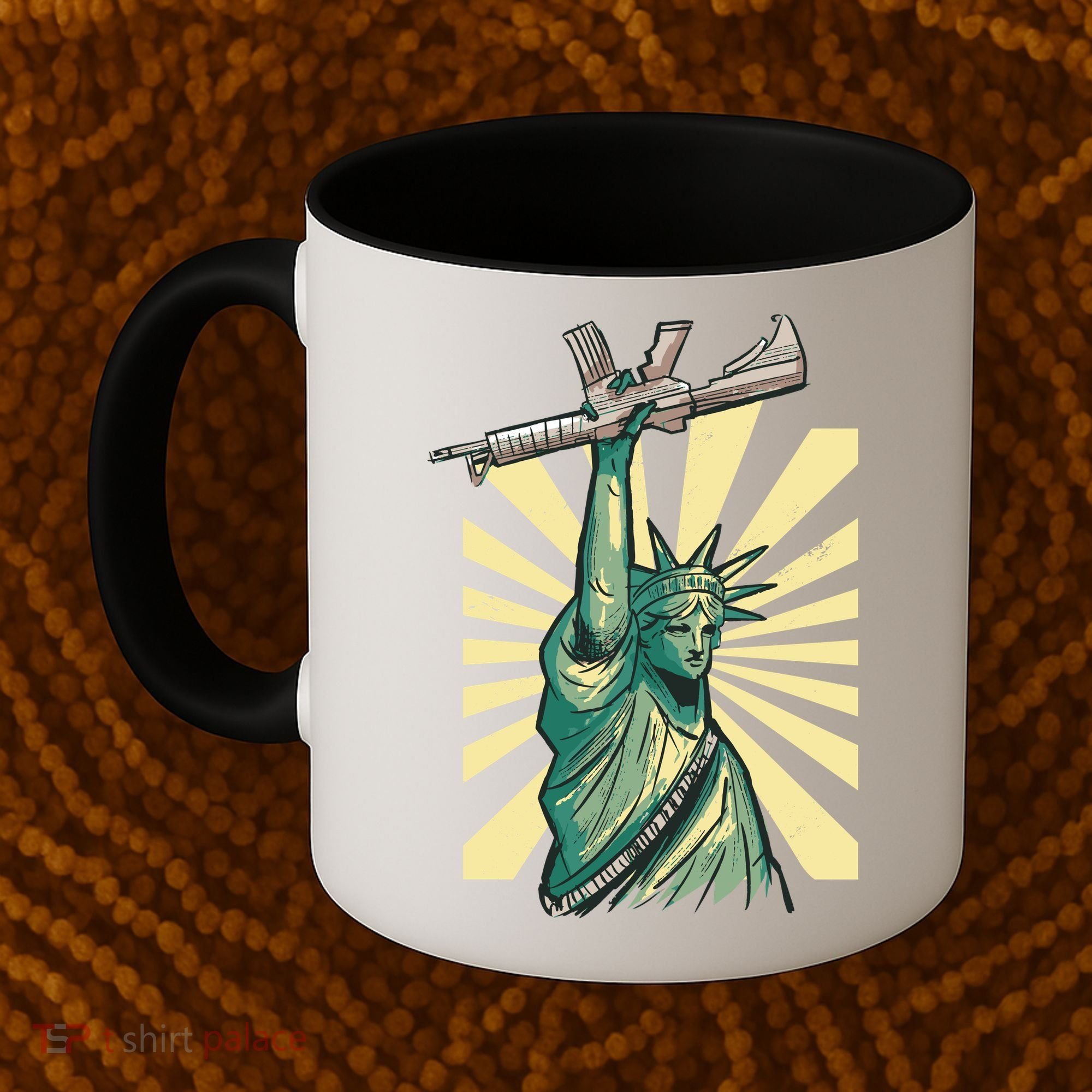 Statue Of Liberty Holding Gun Coffee Mug