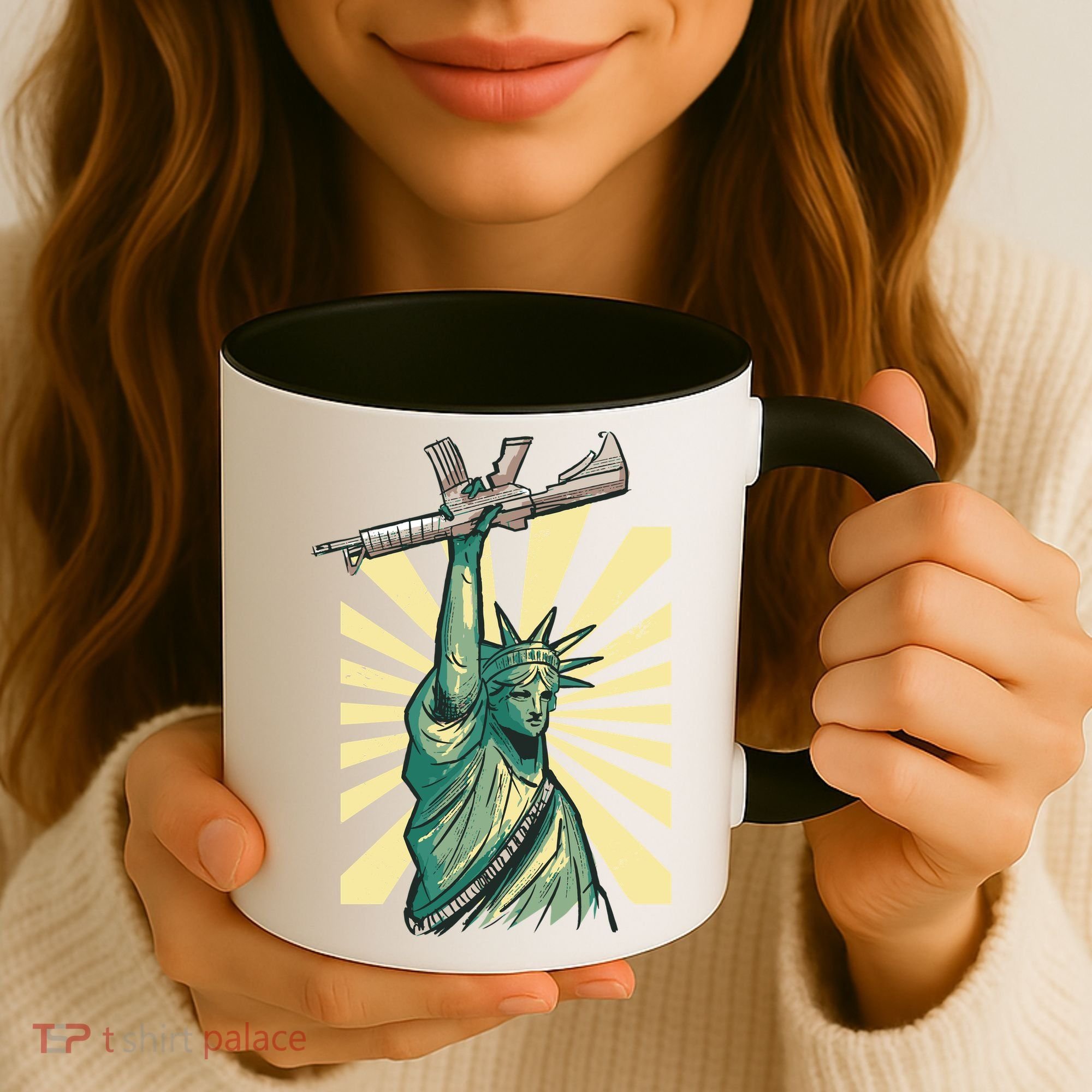 Statue Of Liberty Holding Gun Coffee Mug