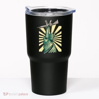 Statue Of Liberty Holding Gun Tumbler