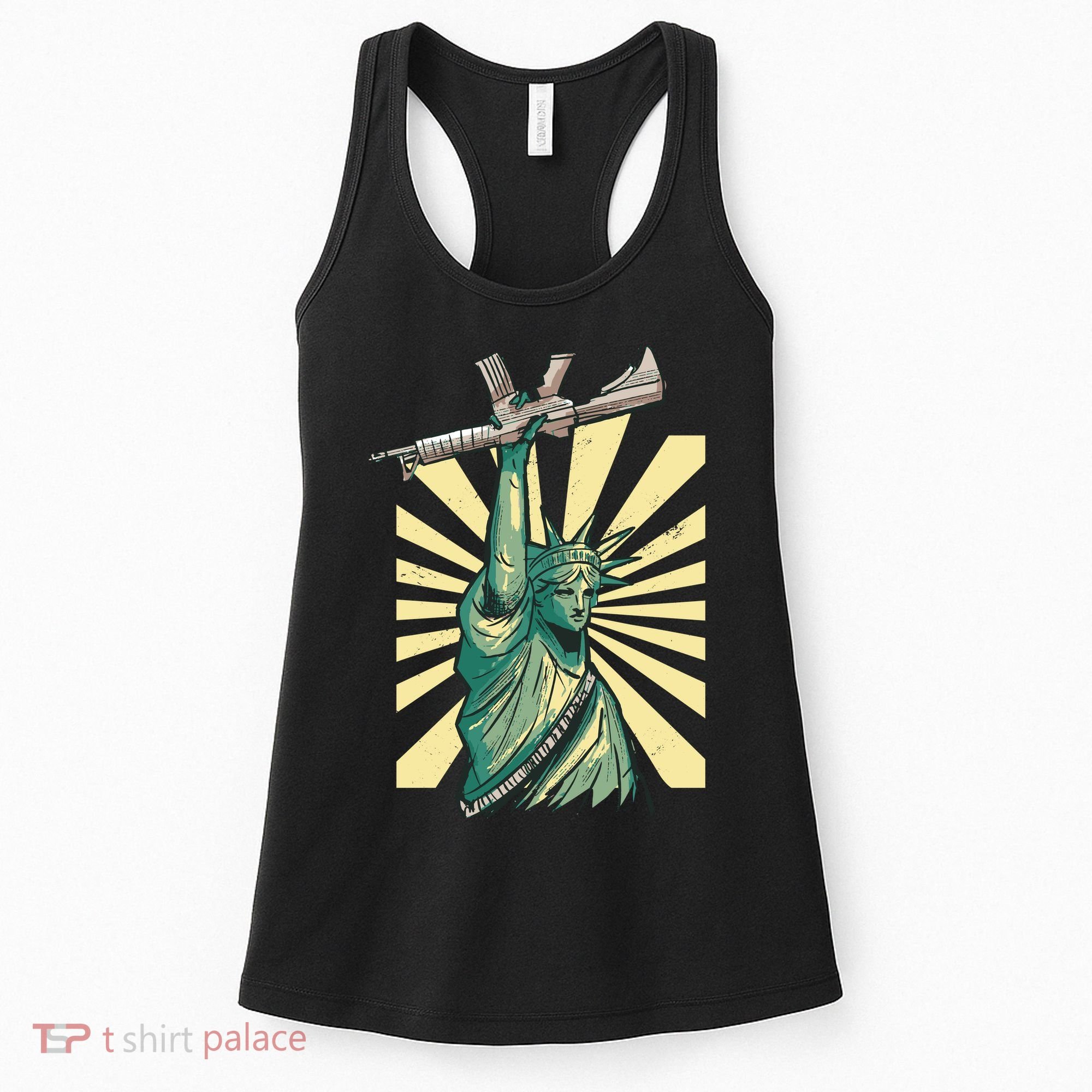 Statue Of Liberty Holding Gun Women's Tank Top