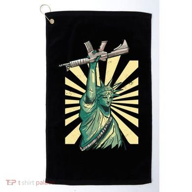 Statue Of Liberty Holding Gun Golf Towel