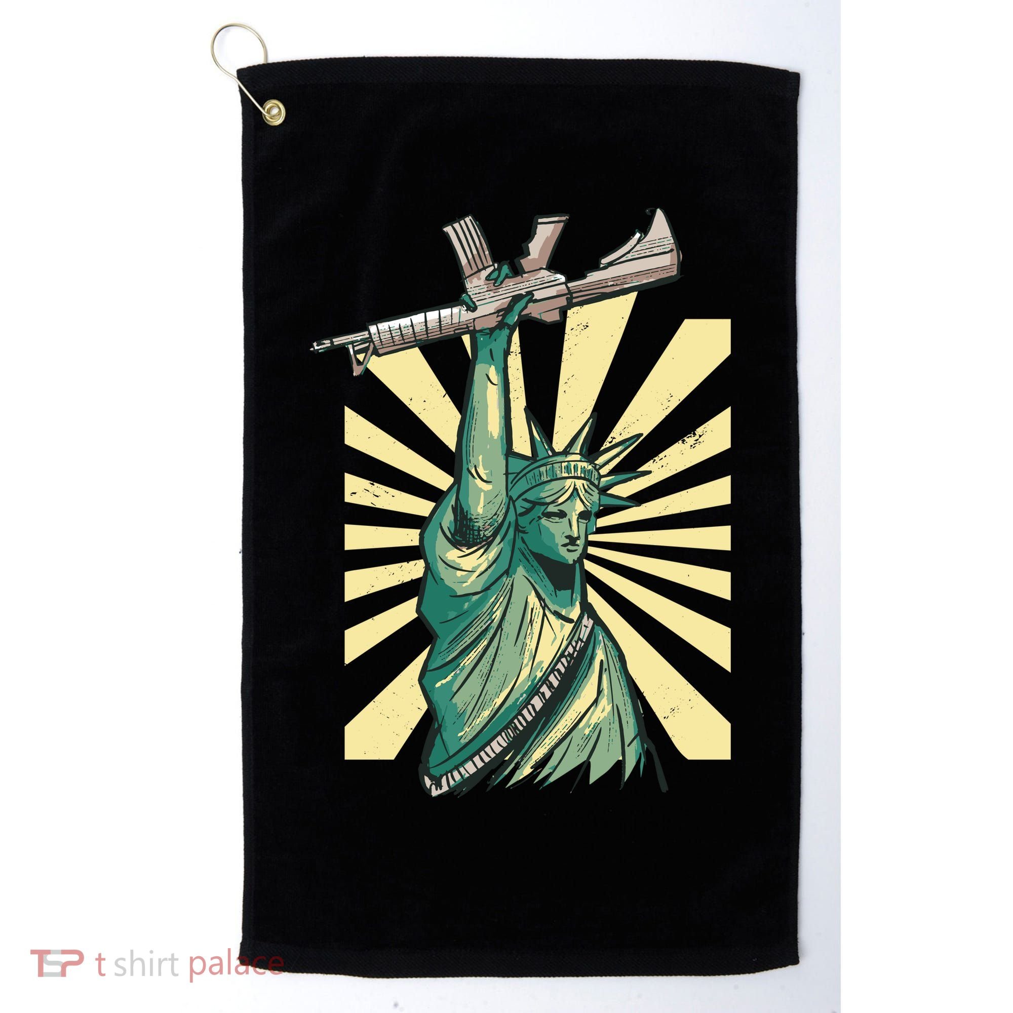 Statue Of Liberty Holding Gun Golf Towel