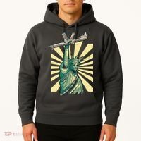 Statue Of Liberty Holding Gun Hoodie thumb 2