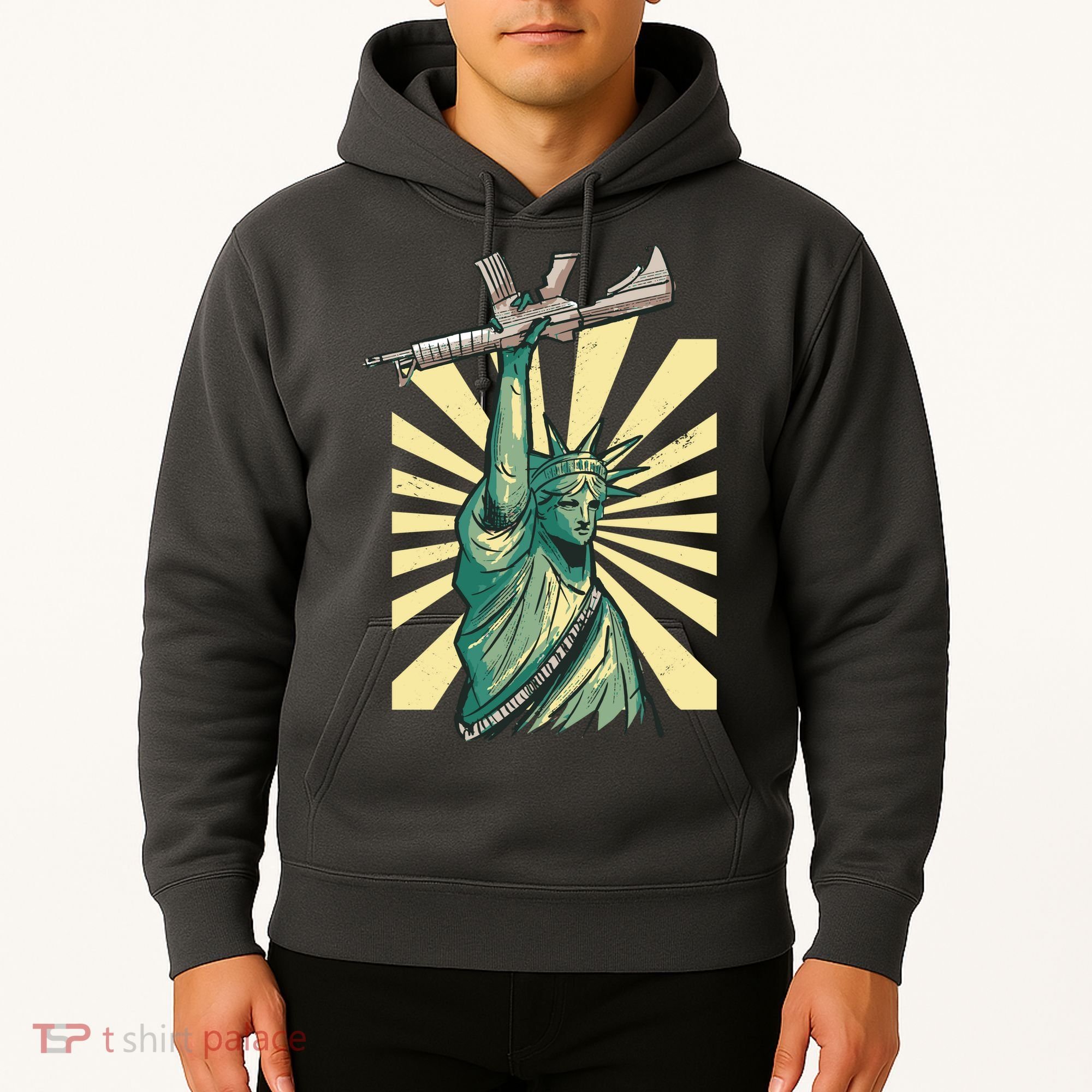 Statue Of Liberty Holding Gun Hoodie