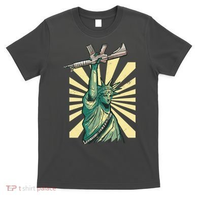 Statue Of Liberty Holding Gun T-Shirt