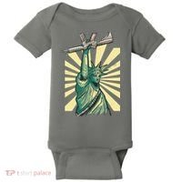 Statue Of Liberty Holding Gun Baby Bodysuit thumb 0