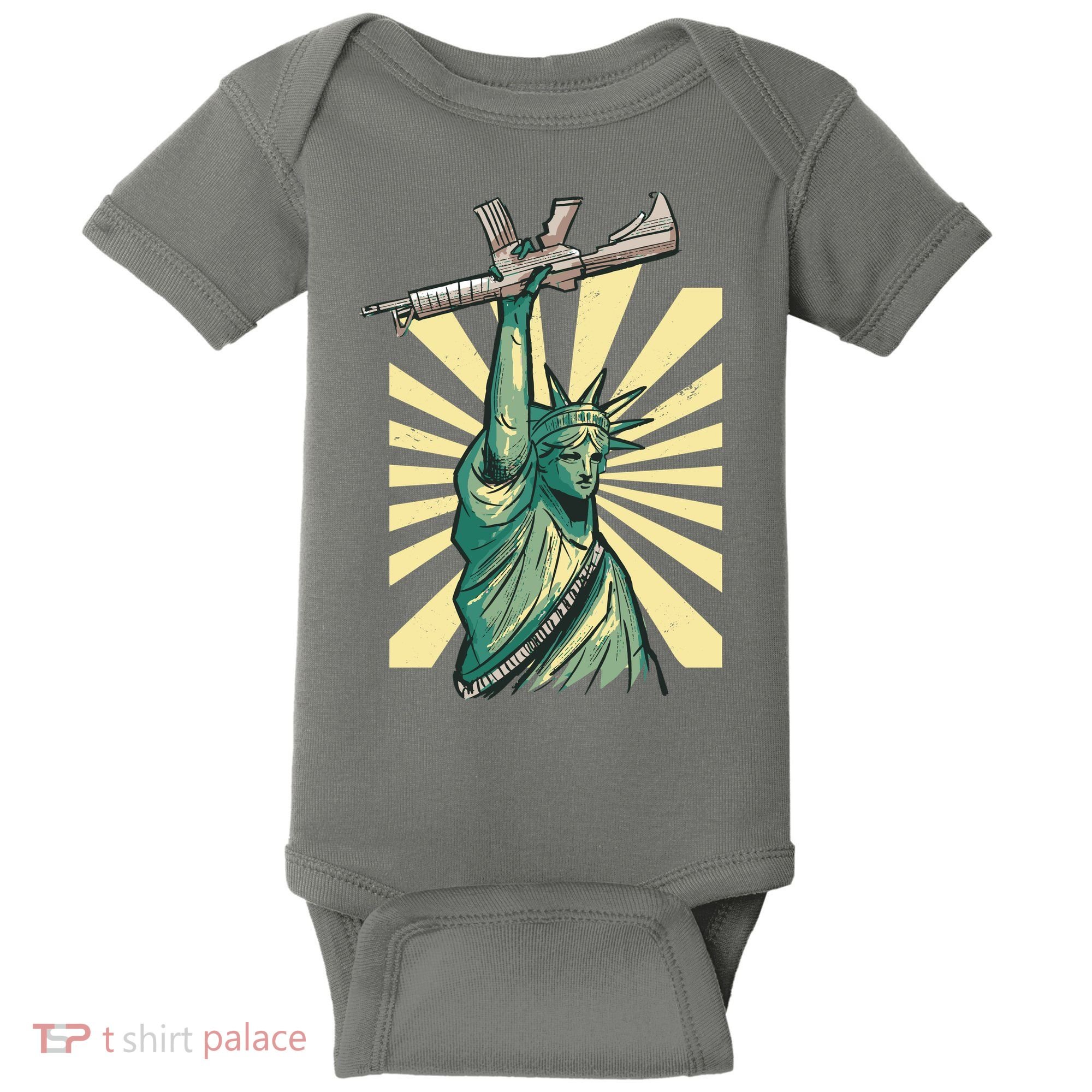 Statue Of Liberty Holding Gun Baby Bodysuit