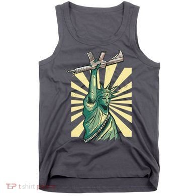 Statue Of Liberty Holding Gun Tank Top