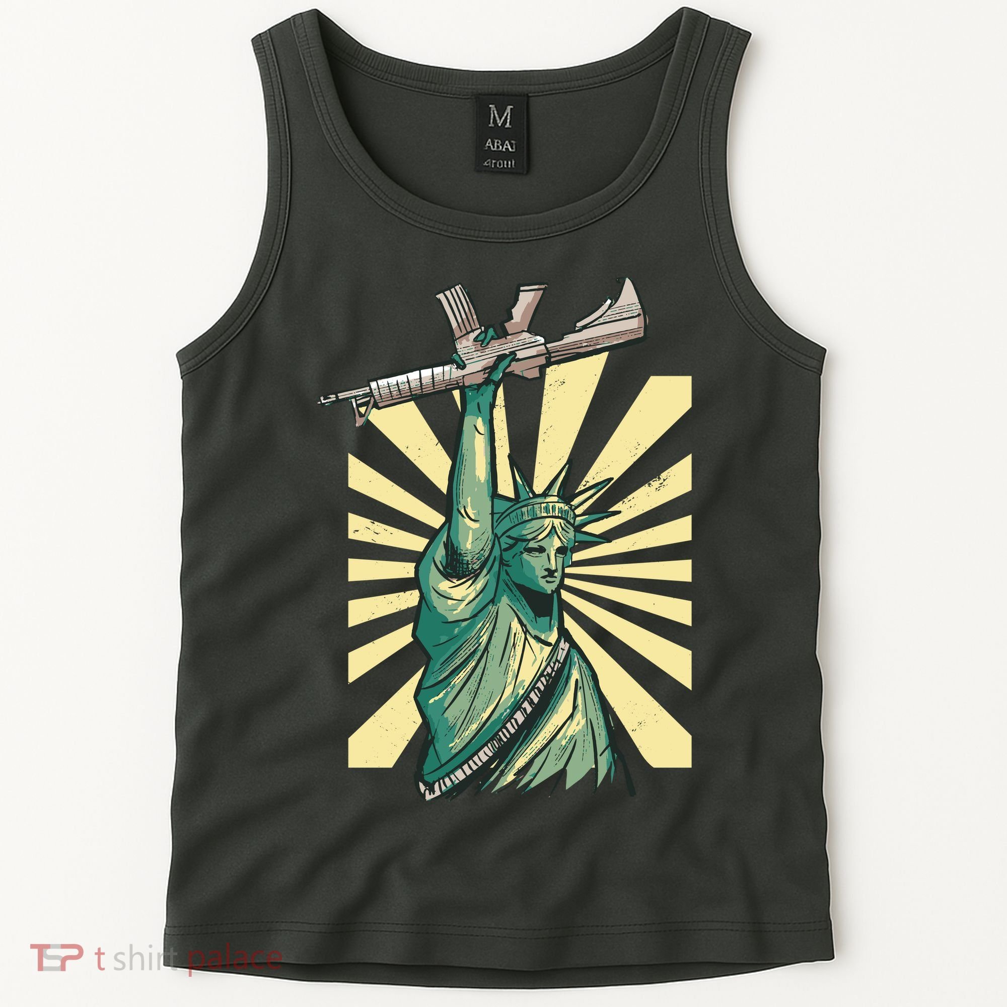 Statue Of Liberty Holding Gun Tank Top