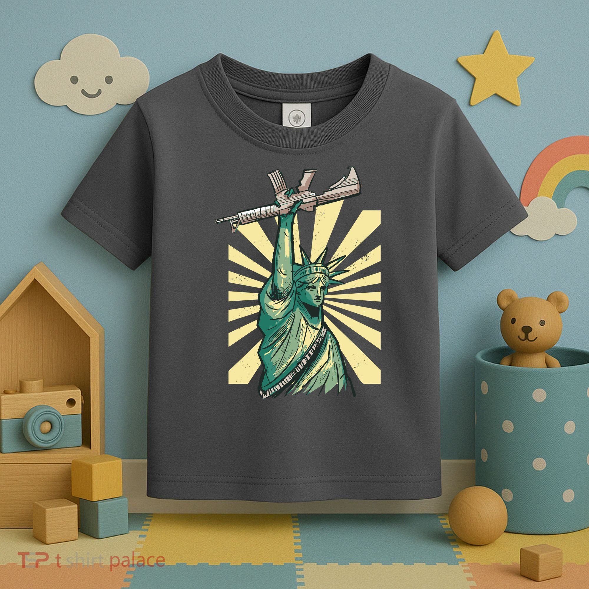 Statue Of Liberty Holding Gun Toddler T-Shirt