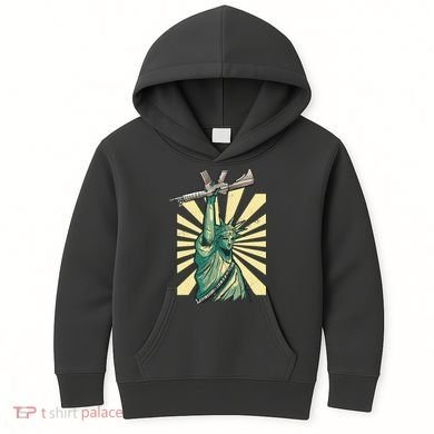 Statue Of Liberty Holding Gun Kids Hoodie