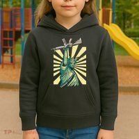 Statue Of Liberty Holding Gun Kids Hoodie thumb 3