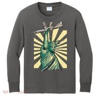 Statue Of Liberty Holding Gun Kids Long Sleeve Shirt thumb 0