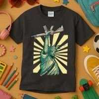 Statue Of Liberty Holding Gun Kids T-Shirt thumb 3