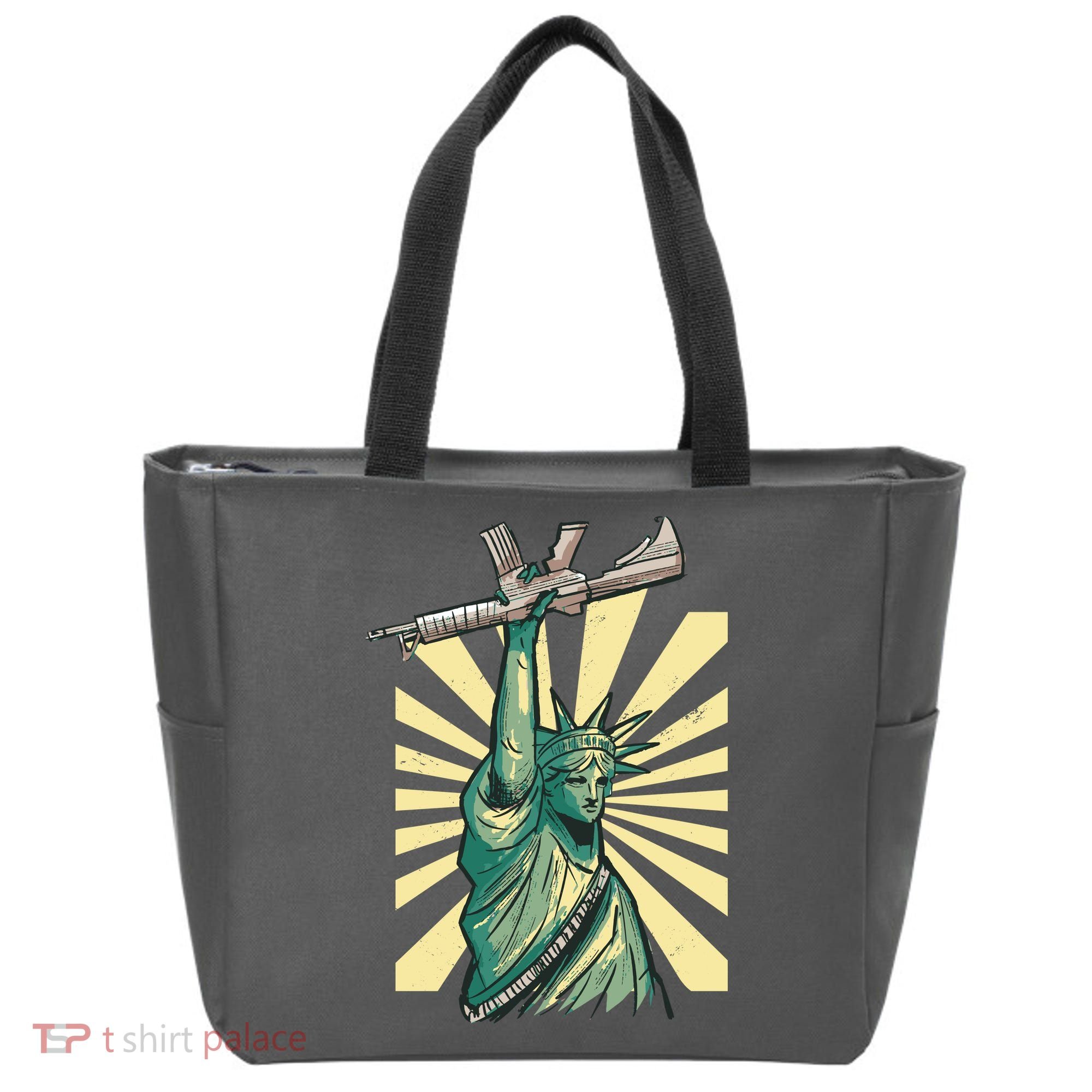 Statue Of Liberty Holding Gun Tote Bag