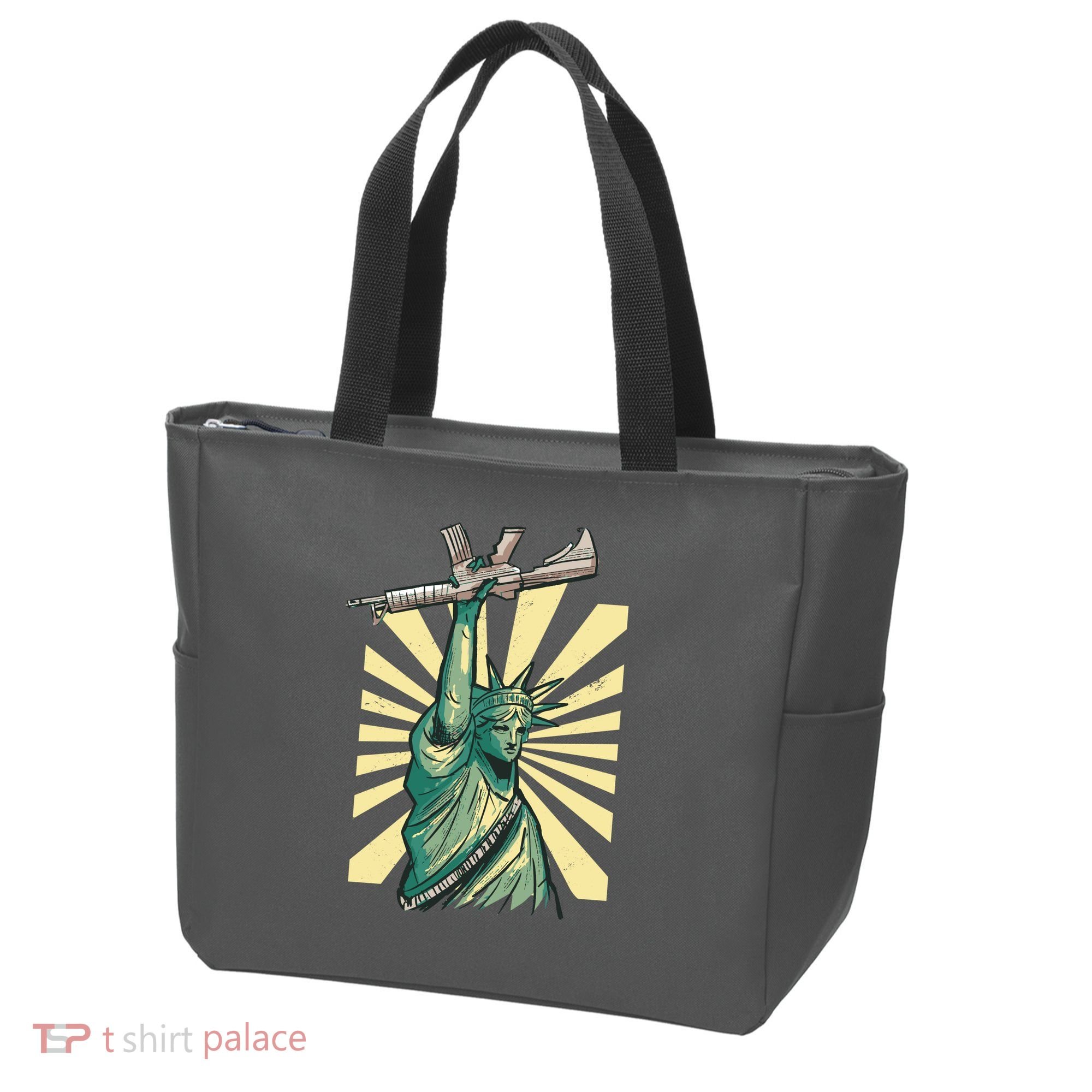 Statue Of Liberty Holding Gun Tote Bag