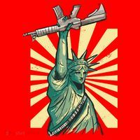 Statue Of Liberty Holding Gun Santa Hat thumb 1