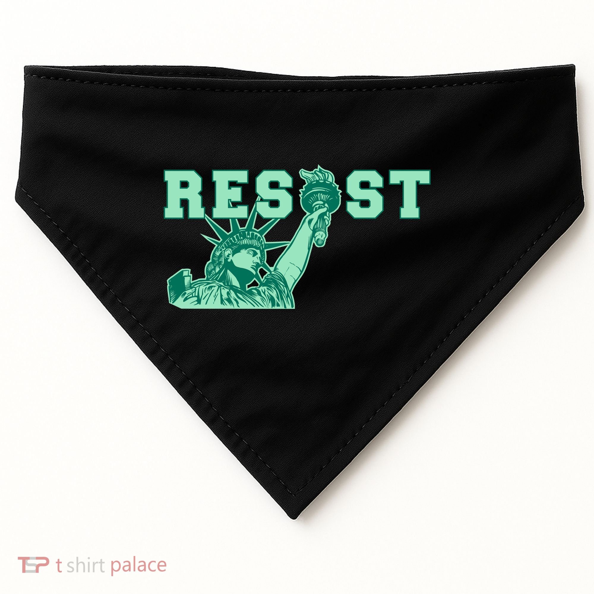 Statue of Liberty Resist Graphic Resistance Anti Trump USA-Made Doggie Bandana