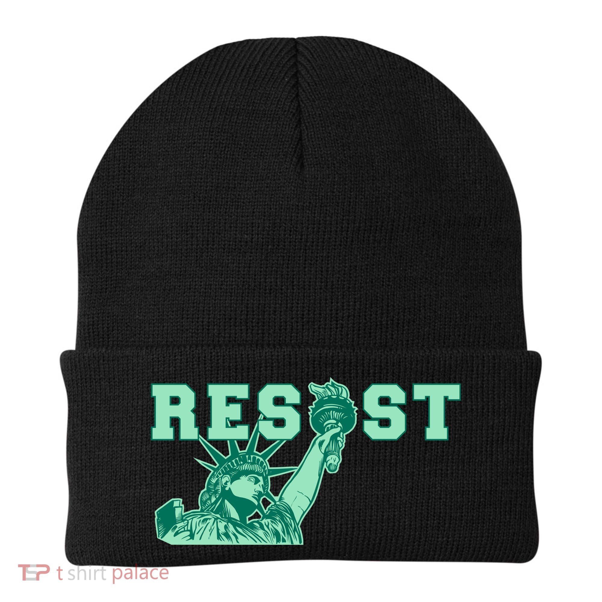 Statue of Liberty Resist Graphic Resistance Anti Trump Beanie