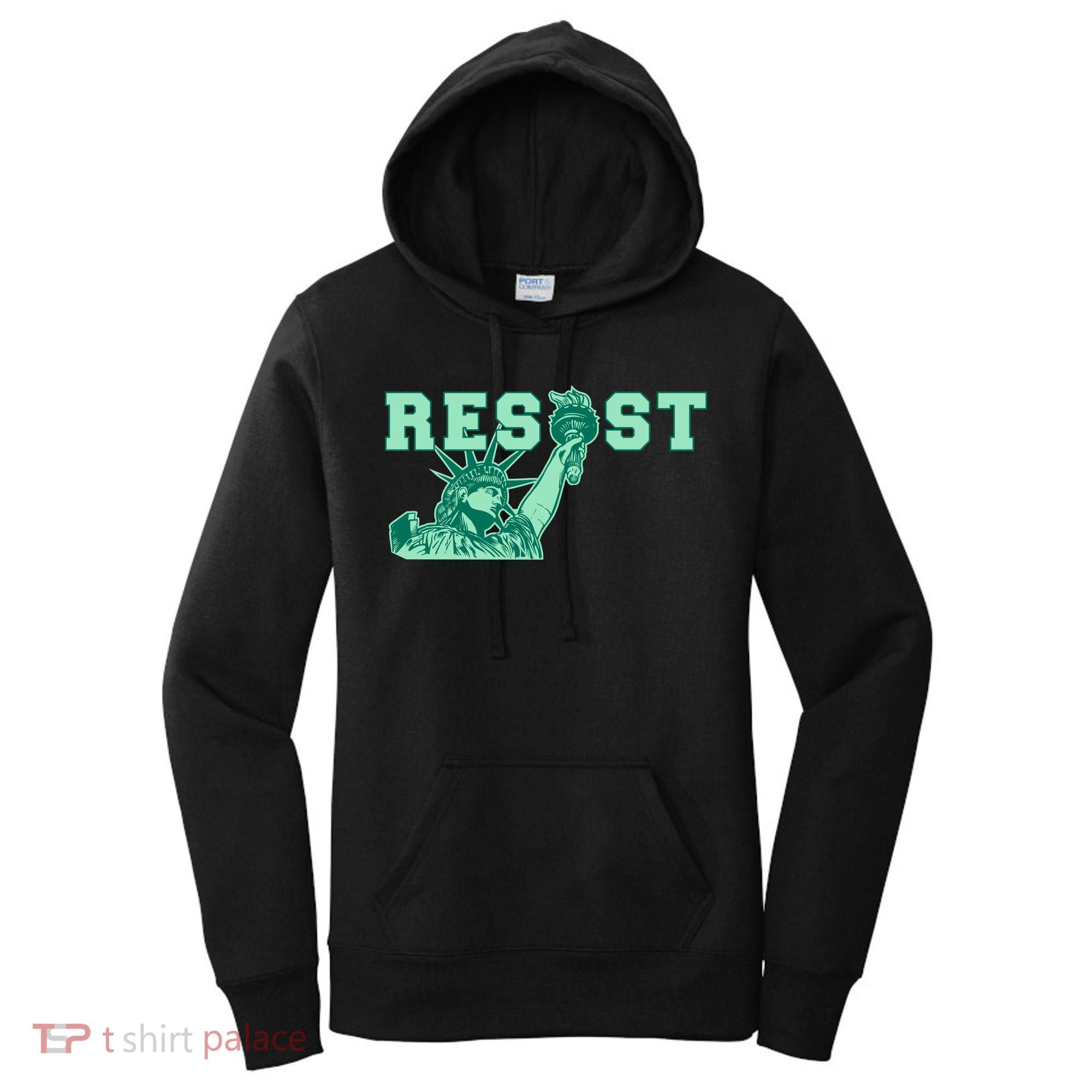 Statue of Liberty Resist Graphic Resistance Anti Trump Women's Hoodie