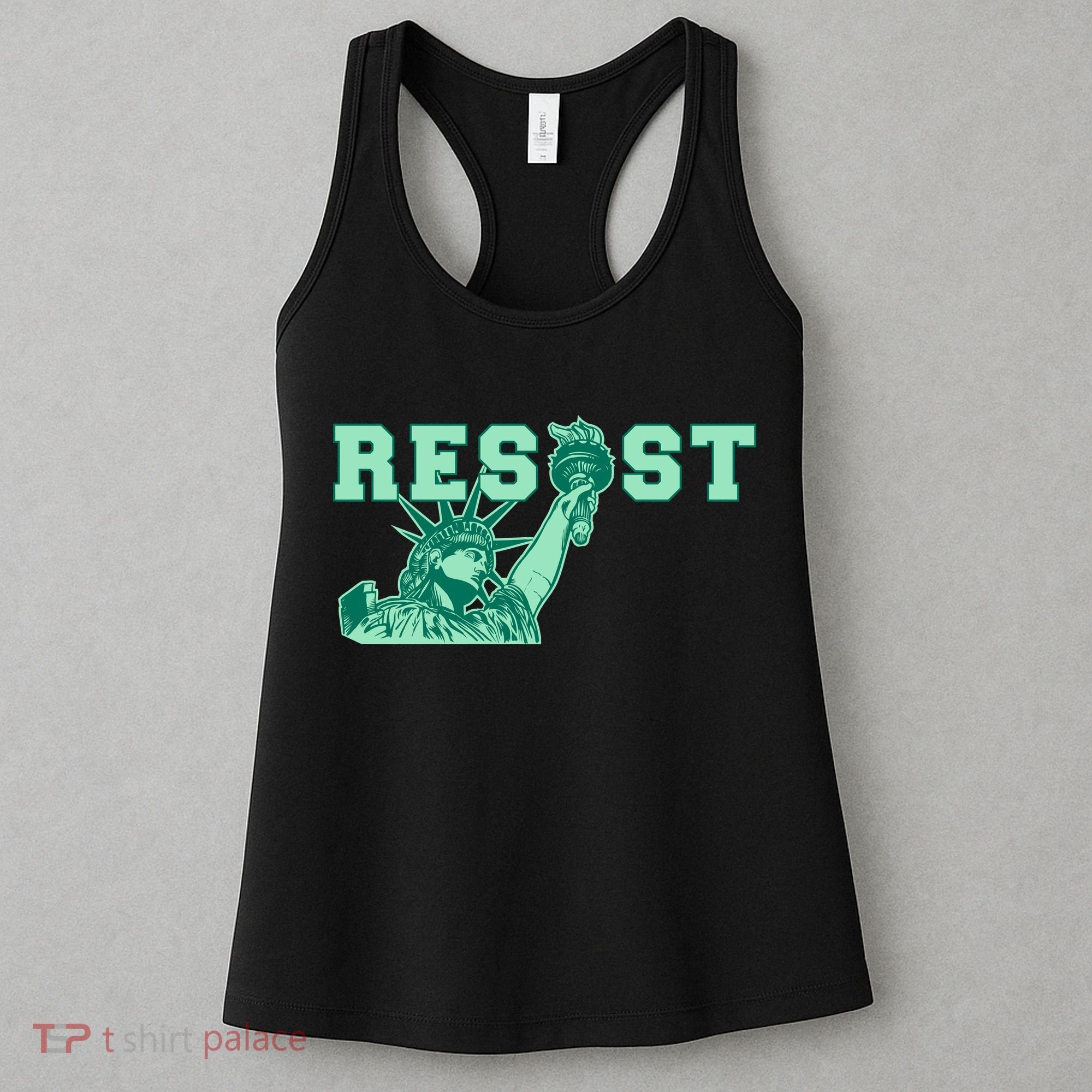 Statue of Liberty Resist Graphic Resistance Anti Trump Women's Tank Top