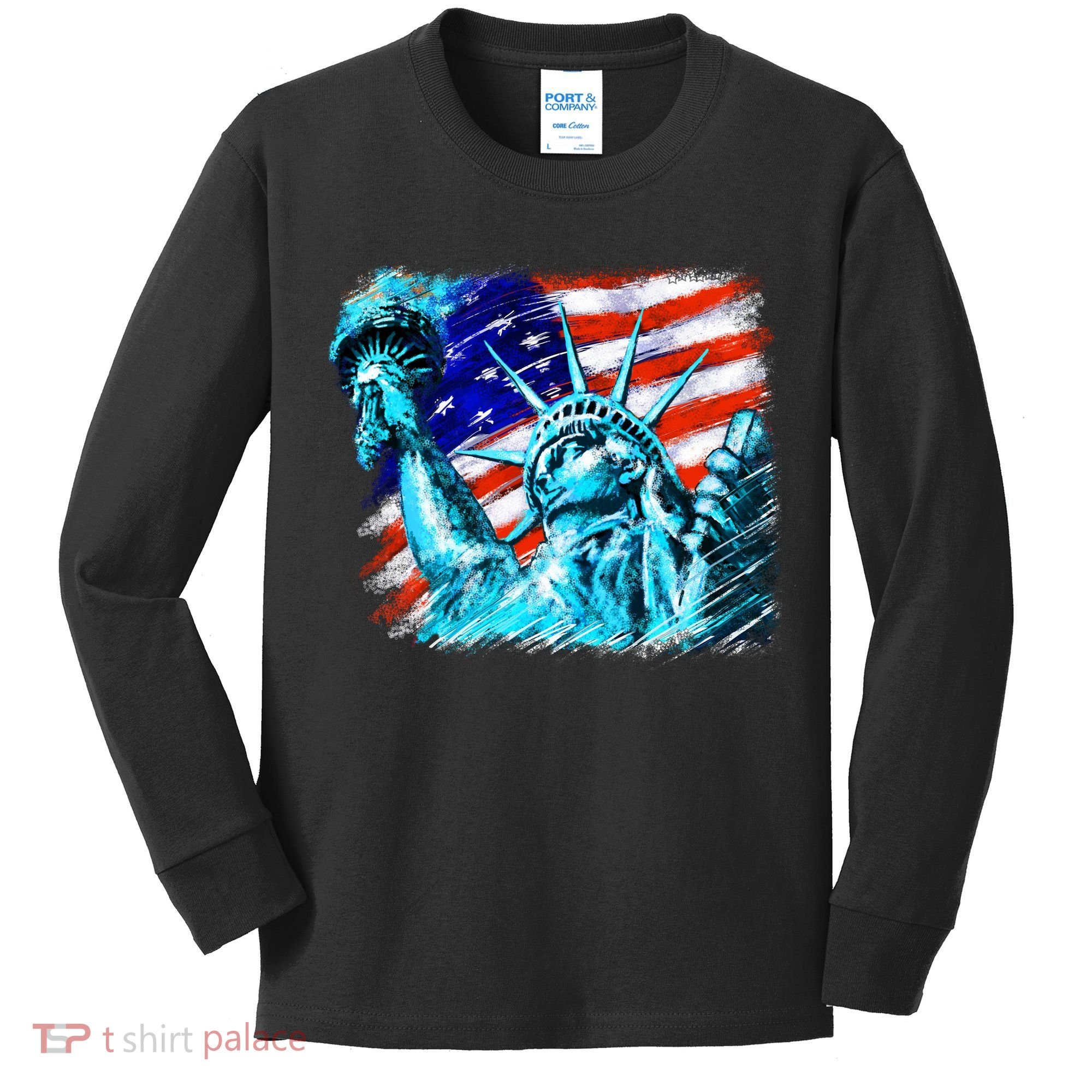 Statue Of Liberty USA Kids Long Sleeve Shirt