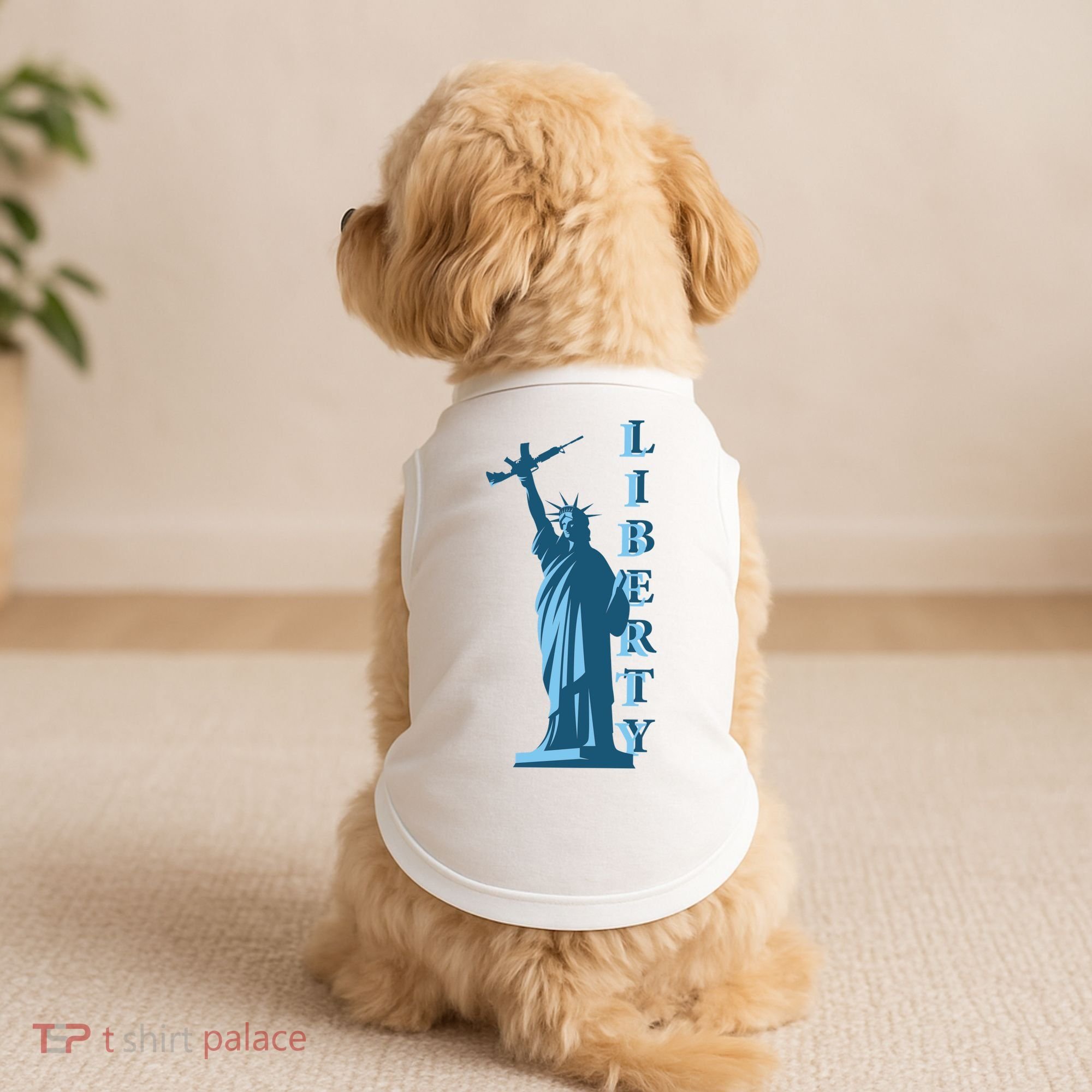 Stature Of Liberty Holding AR-15 Assault Rifle Doggie Tank