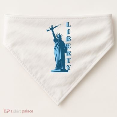 Stature Of Liberty Holding AR-15 Assault Rifle USA-Made Doggie Bandana