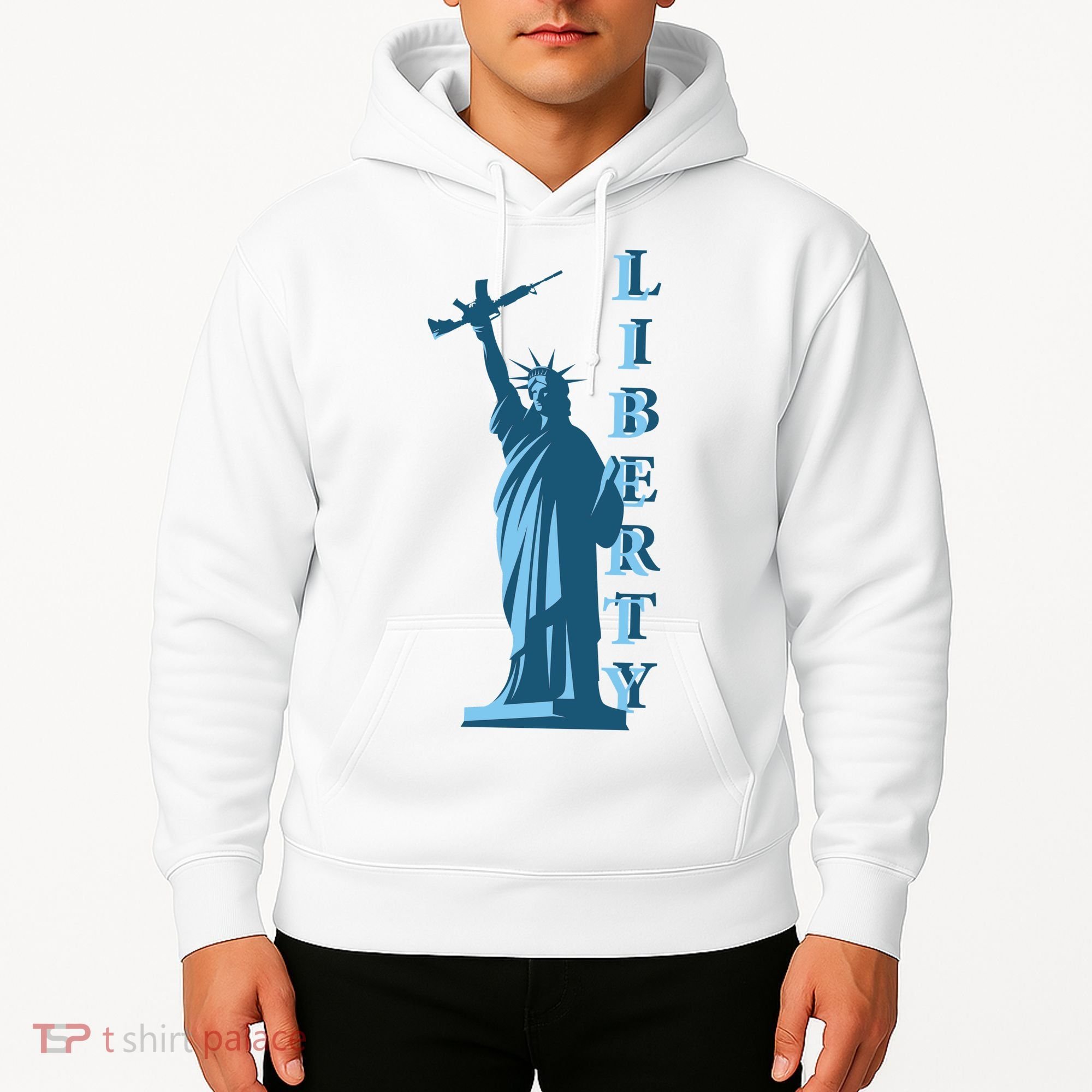 Stature Of Liberty Holding AR-15 Assault Rifle Hoodie