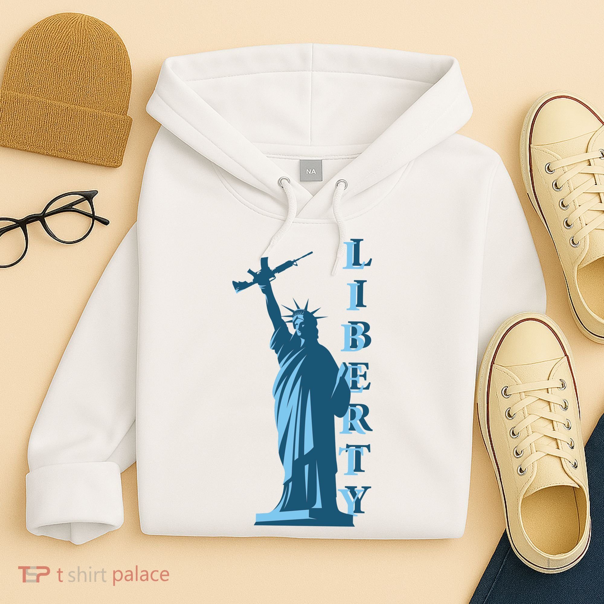 Stature Of Liberty Holding AR-15 Assault Rifle Hoodie