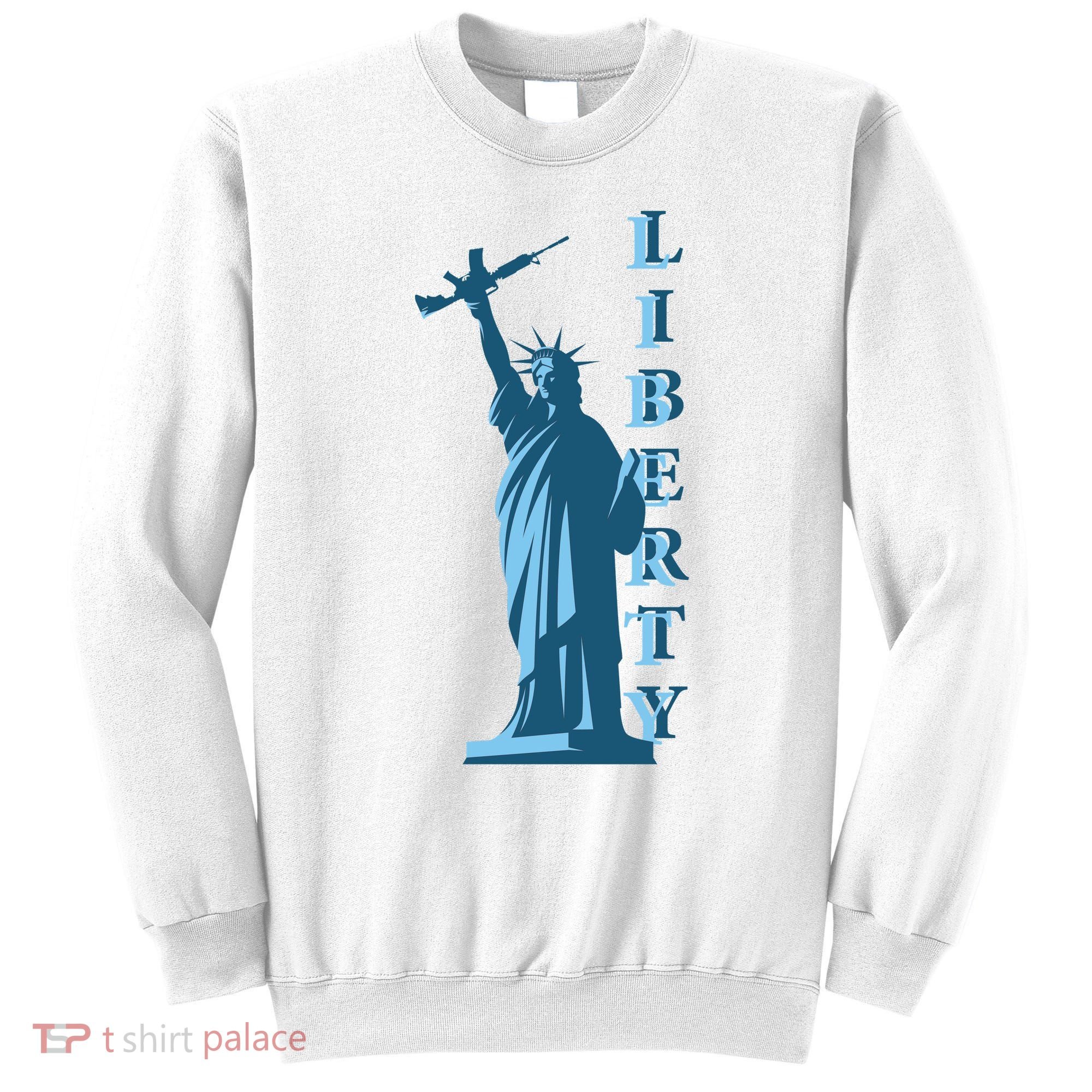 Stature Of Liberty Holding AR-15 Assault Rifle Sweatshirt