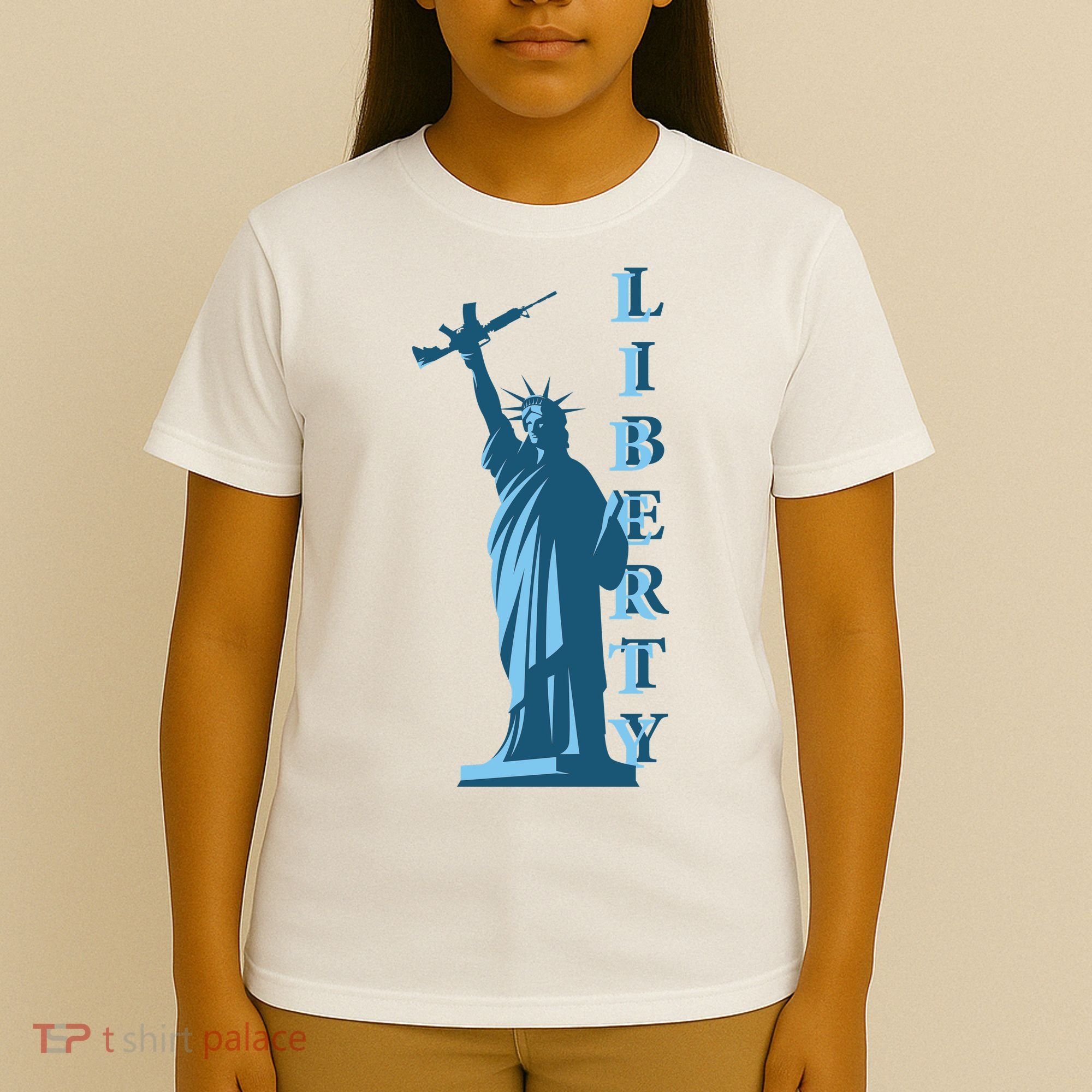 Stature Of Liberty Holding AR-15 Assault Rifle T-Shirt