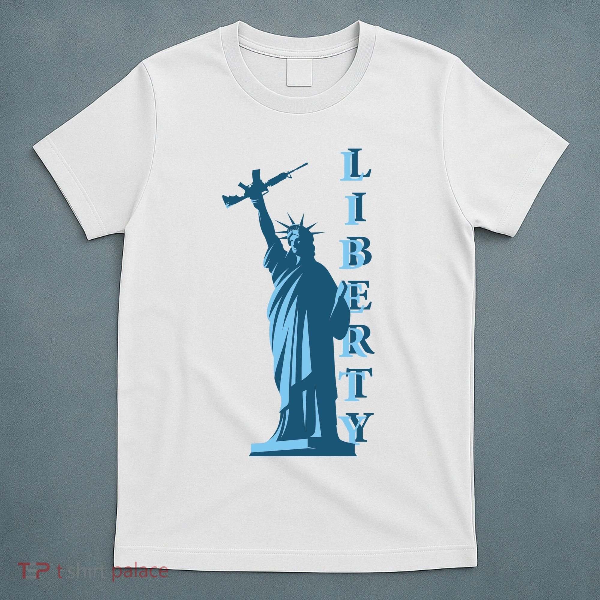 Stature Of Liberty Holding AR-15 Assault Rifle T-Shirt