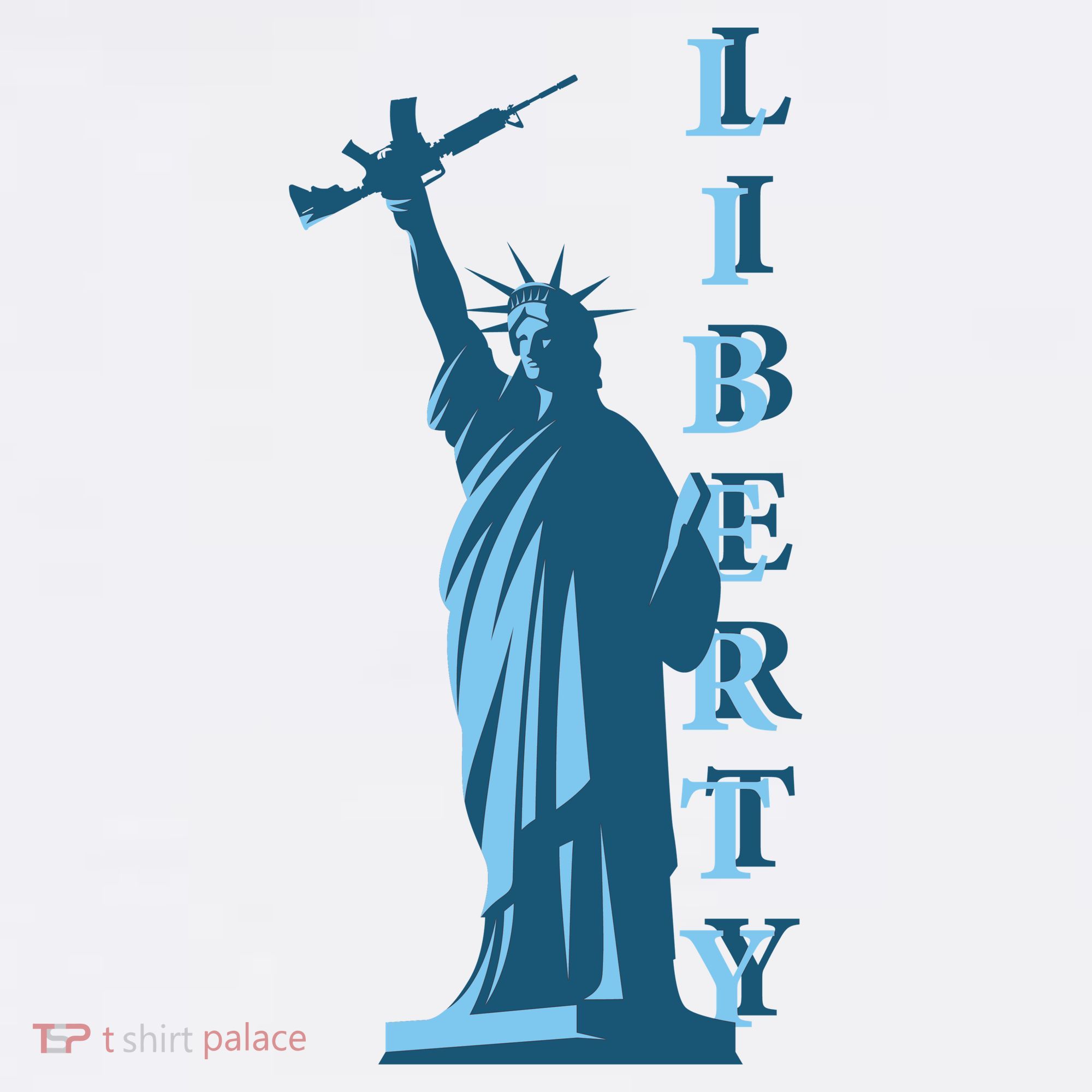 Stature Of Liberty Holding AR-15 Assault Rifle T-Shirt