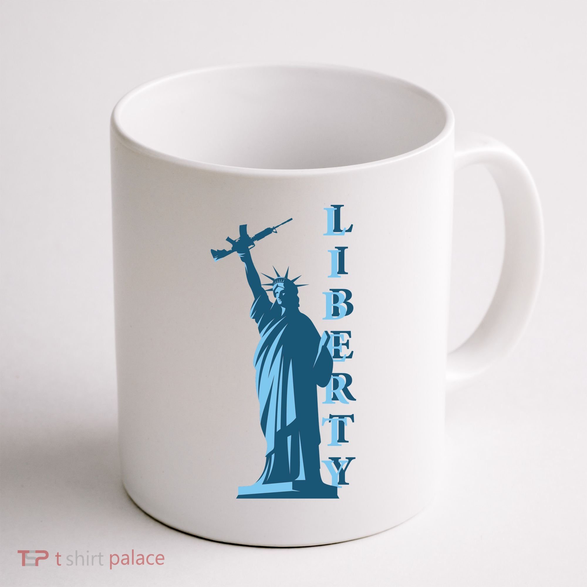 Stature Of Liberty Holding AR-15 Assault Rifle Coffee Mug