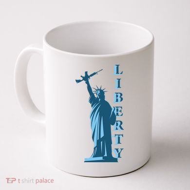 Stature Of Liberty Holding AR-15 Assault Rifle Coffee Mug