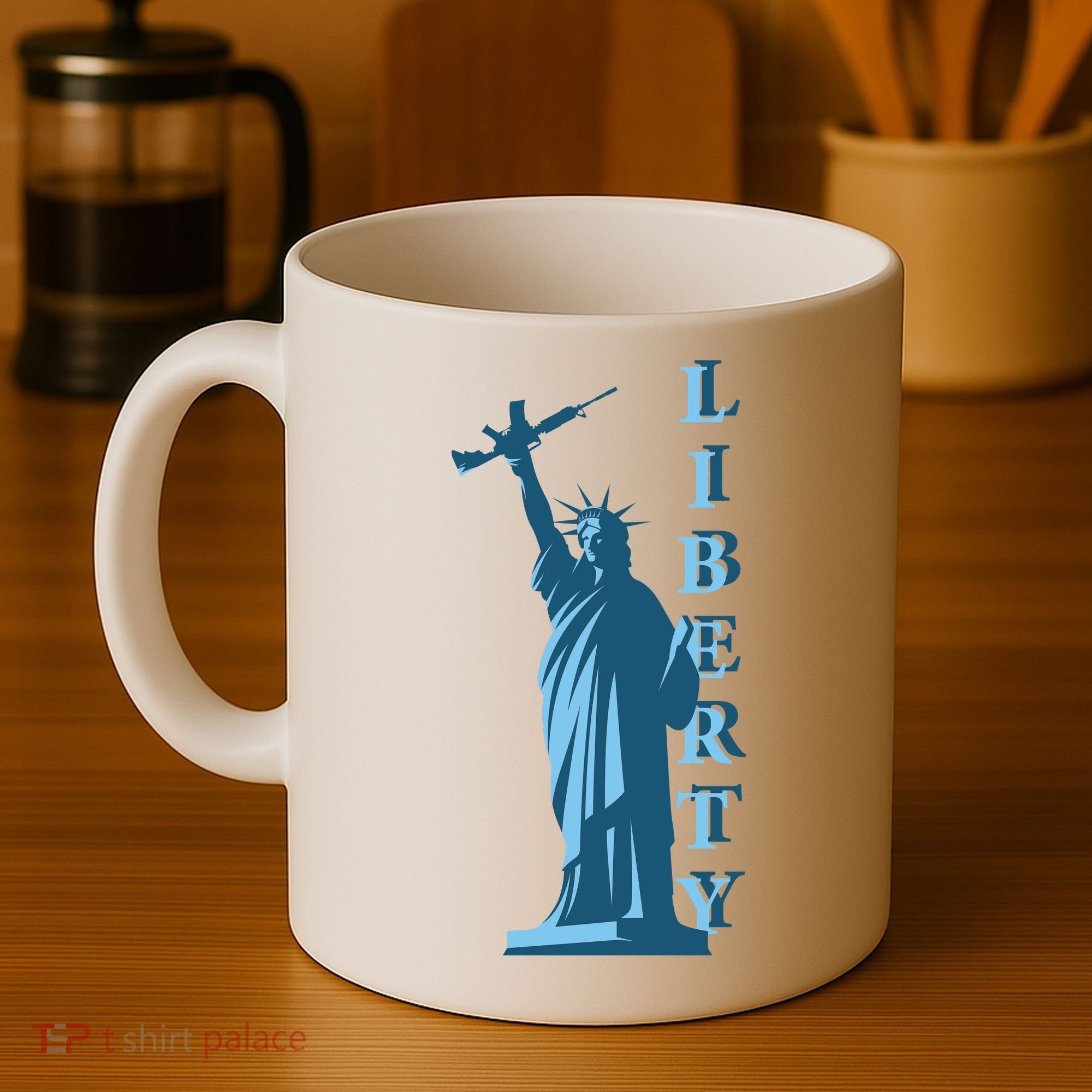Stature Of Liberty Holding AR-15 Assault Rifle Coffee Mug