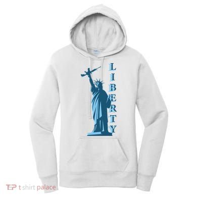 Stature Of Liberty Holding AR-15 Assault Rifle Women's Hoodie