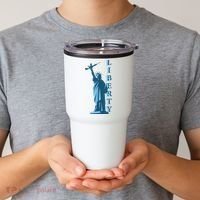 Stature Of Liberty Holding AR-15 Assault Rifle Tumbler thumb 2
