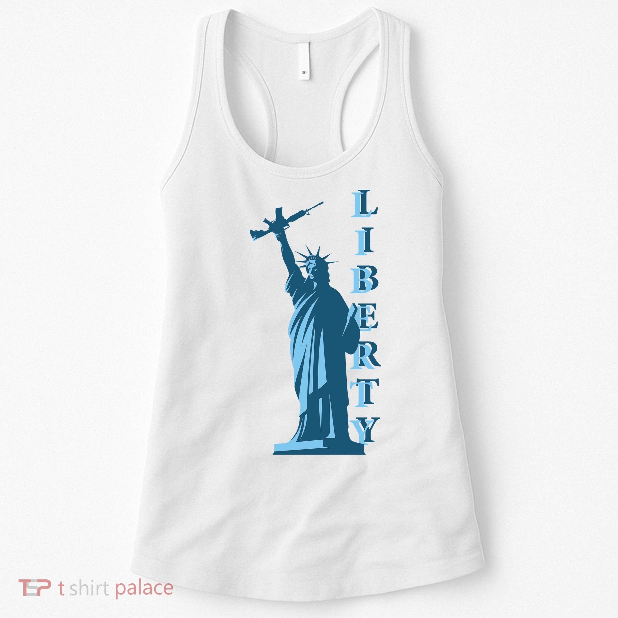 Stature Of Liberty Holding AR-15 Assault Rifle Women's Tank Top