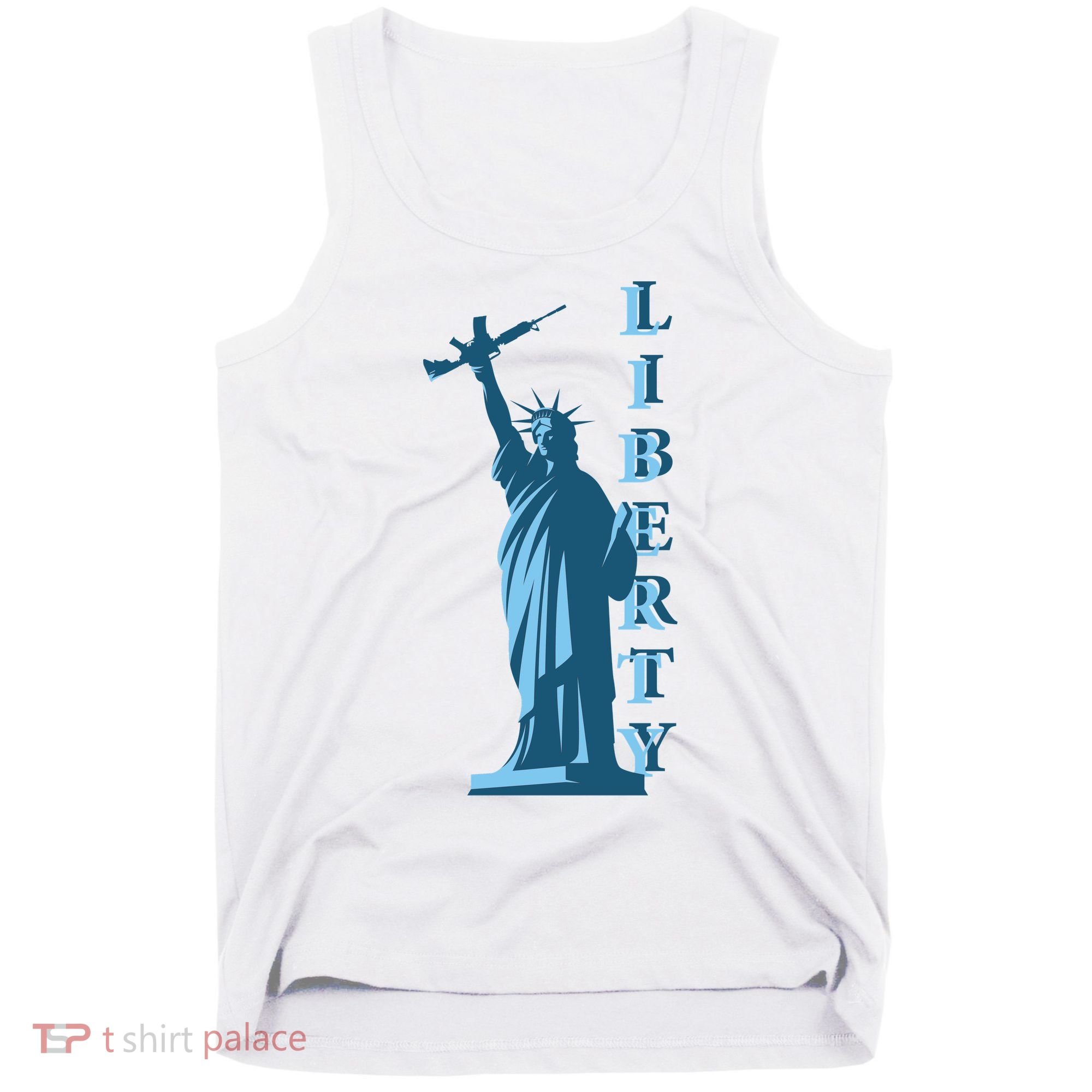 Stature Of Liberty Holding AR-15 Assault Rifle Tank Top