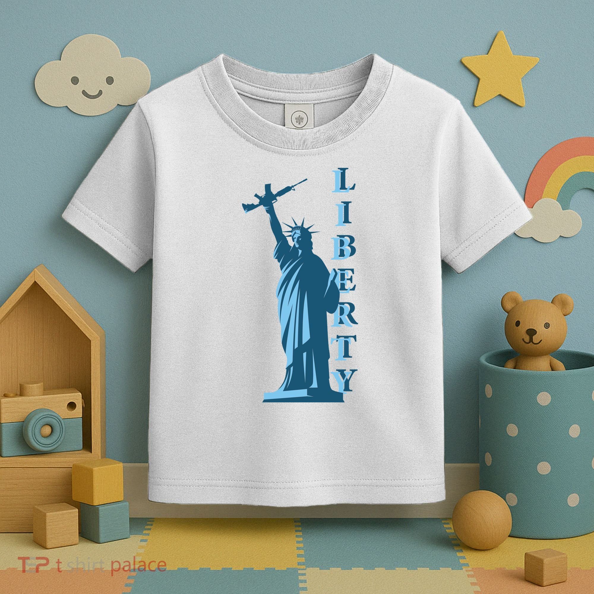Stature Of Liberty Holding AR-15 Assault Rifle Toddler T-Shirt