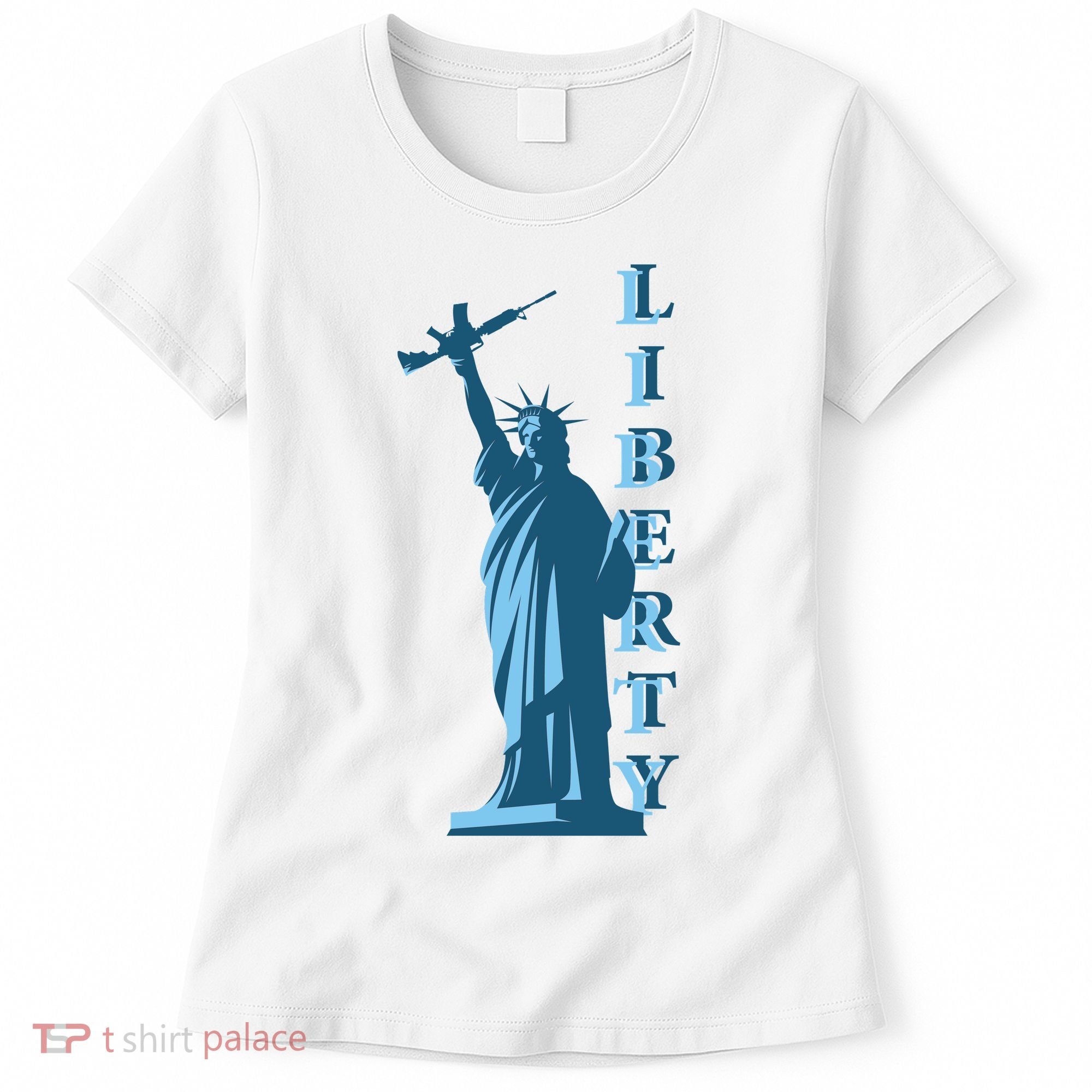 Stature Of Liberty Holding AR-15 Assault Rifle Women's T-Shirt