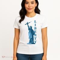 Stature Of Liberty Holding AR-15 Assault Rifle Women's T-Shirt thumb 4